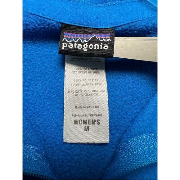 Patagonia women’s blue fleece 1/4 zip jacket  size Medium. #39-0986 - Picture 3 of 4